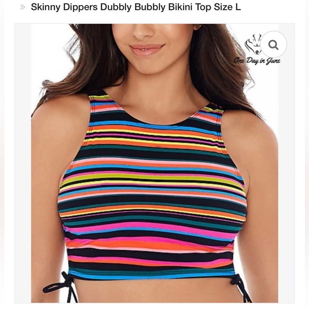 Colorful Striped Bikini Top